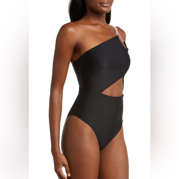 Ramy Brook India One-Shoulder One-piece Swimsuit, Black, Medium, $238 - Picture 3 of 10